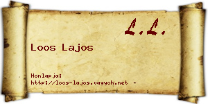 Loos Lajos névjegykártya